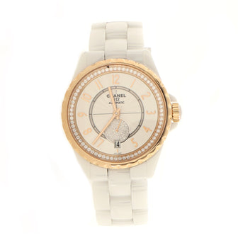 Chanel J12-365 Automatic Watch Ceramic and Stainless Steel with Diamond Bezel and Seconds Sub-Dial 36