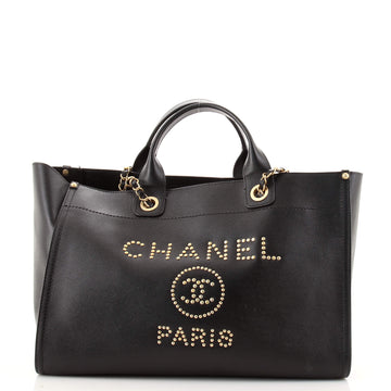 Chanel Deauville Tote Studded Caviar Medium