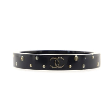 Chanel CC Pearl Bangle Bracelet Lucite Medium