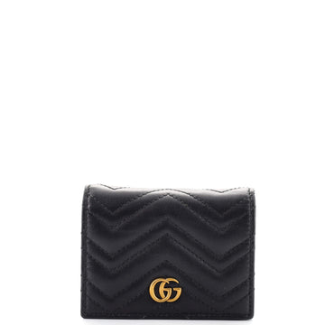 Gucci GG Marmont Flap Card Case Matelasse Leather