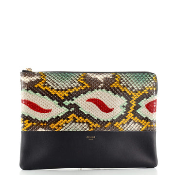 Celine Solo Clutch Python and Leather Small