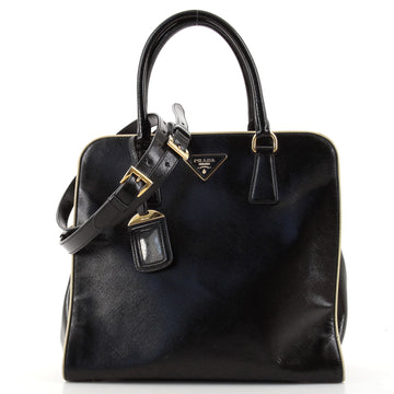 Prada Convertible Open Tote Vernice Saffiano Leather Medium