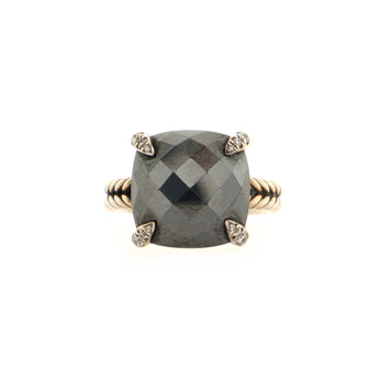 David Yurman Chatelaine Ring Sterling Silver with Hematite and Diamonds 14mm
