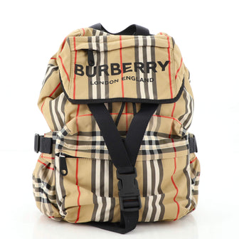 Burberry Wilfin Backpack Heritage Stripe Nylon Small