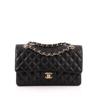 Chanel Classic Double Flap Bag Quilted Caviar Medium