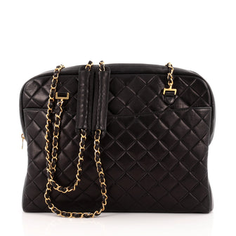 Chanel Vintage Camera Bag Quilted Leather Large