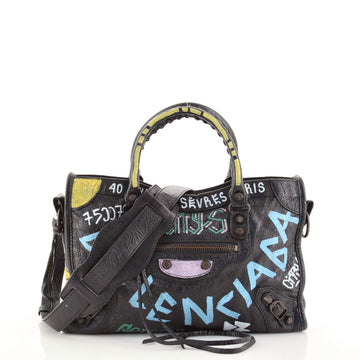 Balenciaga City Graffiti Classic Studs Bag Leather Small