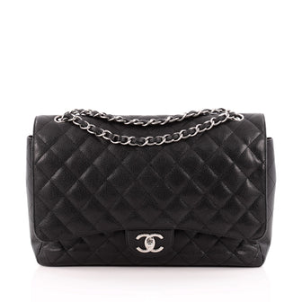 Chanel Classic Double Flap Bag Quilted Patent Jumbo