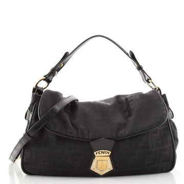 Fendi Fly Convertible Shoulder Bag Zucca Canvas