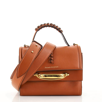 Alexander McQueen The Story Top Handle Bag Leather with Stitch Detail