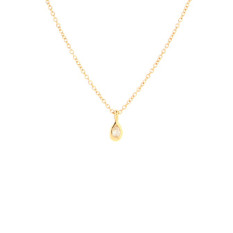 Tiffany & Co. Elsa Peretti Diamonds By The Yard Pendant Necklace 18K Rose Gold with Pear-Shaped Diamond .07CT