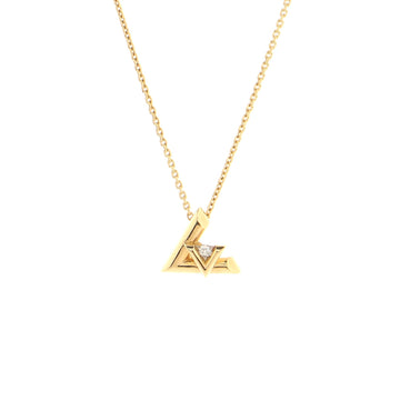 Louis Vuitton LV Volt One Pendant Necklace 18K Yellow Gold with Diamond Small
