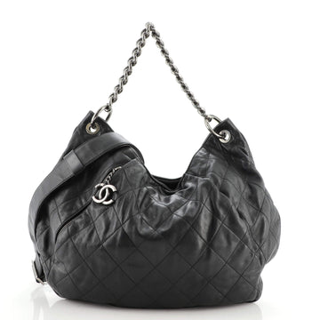 Chanel Coco Pleats Hobo Quilted Calfskin Large