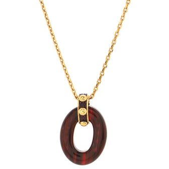 Louis Vuitton Gimme a Clue Pendent Necklace Metal and Resin with Leather