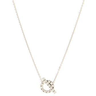 Hermes Finesse Pendant Necklace 18K White Gold and Diamonds