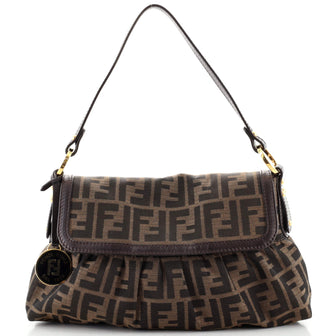Fendi Chef Flap Bag Zucca Canvas Small
