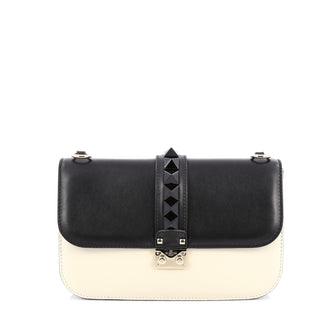 Valentino Glam Lock Shoulder Bag Leather Medium