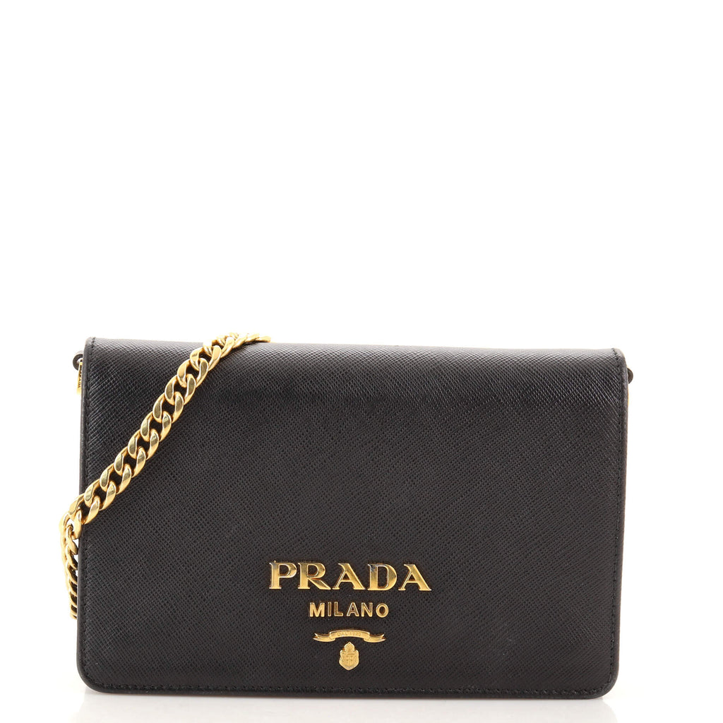 Prada Saffiano Leather Wallet on Chain Crossbody Bag