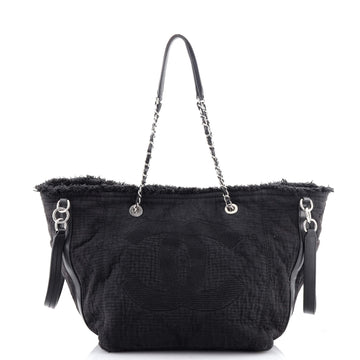 Chanel Double Face Deauville Tote Fringe Quilted Canvas Small