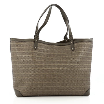 Gucci Craft Tote Woven Raffia Large Green