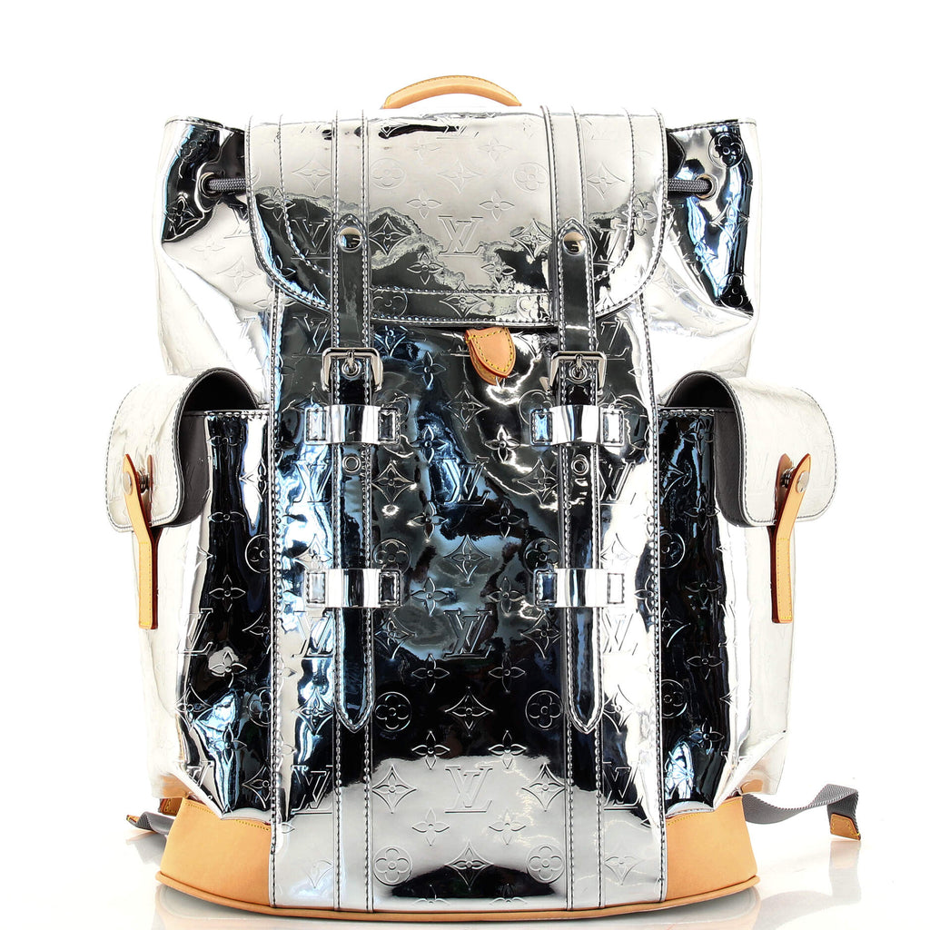 iridescent louis vuitton backpack Louis Vuitton Christopher Backpack Monogram Miroir PVC MM Silver 14085523