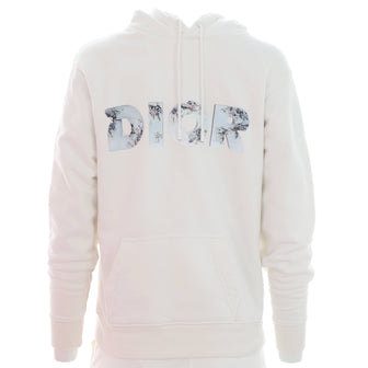 Christian Dior Men's Daniel Arsham White Eroded Logo Hoodie Cotton