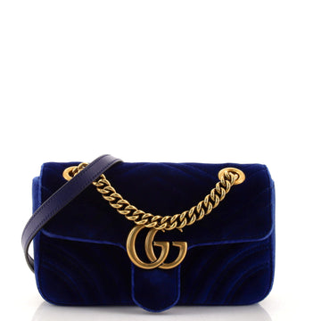 Gucci GG Marmont Flap Bag Matelasse Velvet Small
