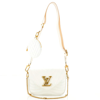 Louis Vuitton New Wave Multi Pochette Crossbody White Leather