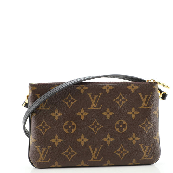 LOUIS VUITTON Double Zip Pochette Reverse Monogram Giant Shoulder Bag