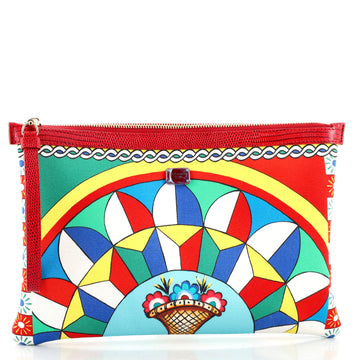 Dolce & Gabbana Zip Pouch Printed Canvas Medium