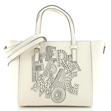 Salvatore Ferragamo Bonnie Convertible Tote Perforated Leather Medium