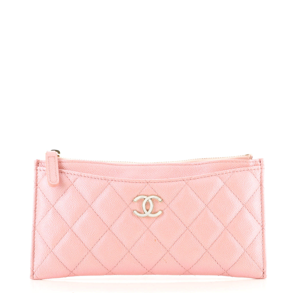 Chanel 19S Quilted Long Zip Pouch Iridescent Pink Caviar – ＬＯＶＥＬＯＴＳＬＵＸＵＲＹ