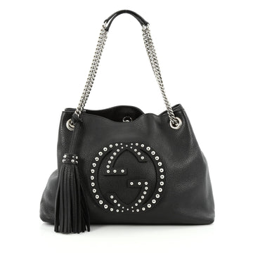 Gucci Soho Shoulder Bag Chain Strap Studded Leather Medium
