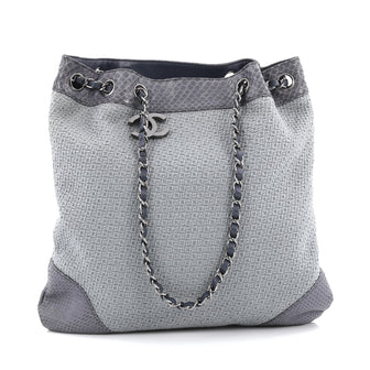 Chanel CC Charm Drawstring Tote Boucle and Python Medium
