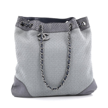 Chanel CC Charm Drawstring Tote Boucle and Python Medium