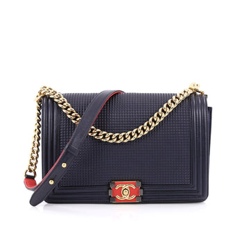 Chanel Boy Flap Bag Cube Embossed Lambskin Large