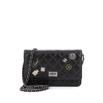 Chanel Lucky Charms Reissue Wallet on Chain Quilted Calfskin Black