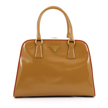 Prada Pyramid Top Handle Bag Vernice Saffiano Leather Small