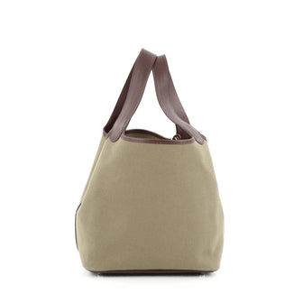 Hermes Picotin Handbag Toile and Leather MM Green
