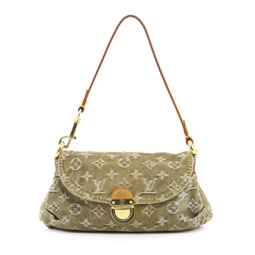 Louis Vuitton Pleaty Handbag Denim Mini Green