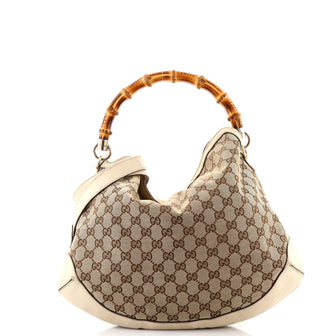 Gucci Bamboo Peggy Hobo GG Canvas Medium