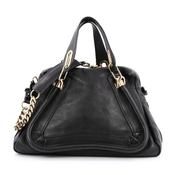 Chloe Paraty Top Handle Bag Leather Medium Black