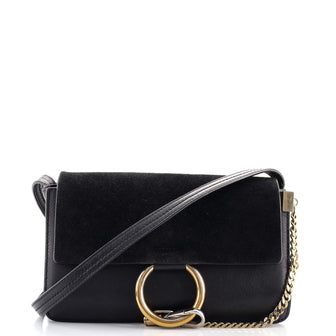 Chloe Faye Shoulder Bag Leather and Suede Small