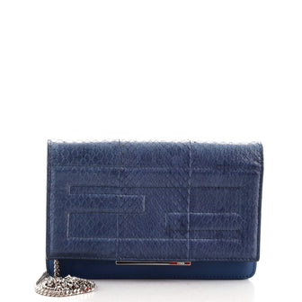 Fendi Tube Wallet On Chain Python and Leather