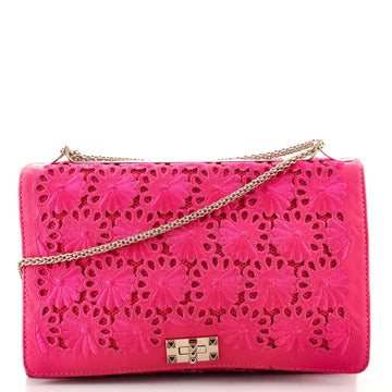 Valentino Girello Shoulder Bag Leather Lace Large