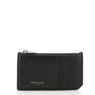 Saint Laurent Fragment Zip Card Holder Leather