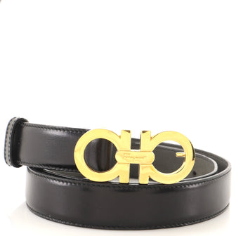 Salvatore Ferragamo Gancini Belt Leather Thin