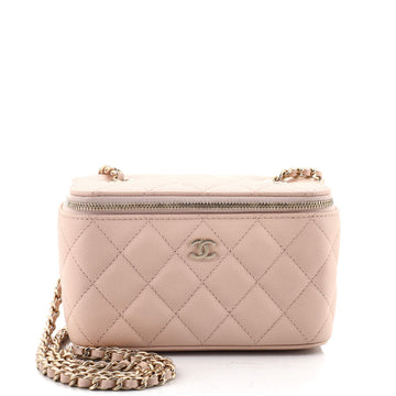 Chanel Classic Vanity Case with Chain Quilted Caviar Small