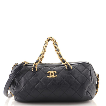 Chanel Fashion Therapy Bowling Bag Quilted Shiny Lambskin Medium