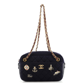 Chanel Paris-Hamburg Charms Camera Bag Quilted Wool and Lambskin Small